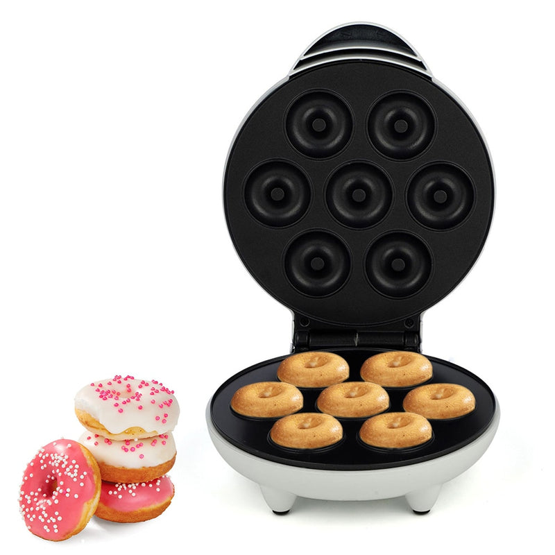 Donut Maker Machine, Non-stick Surface, Makes 7 Doughnuts, Power