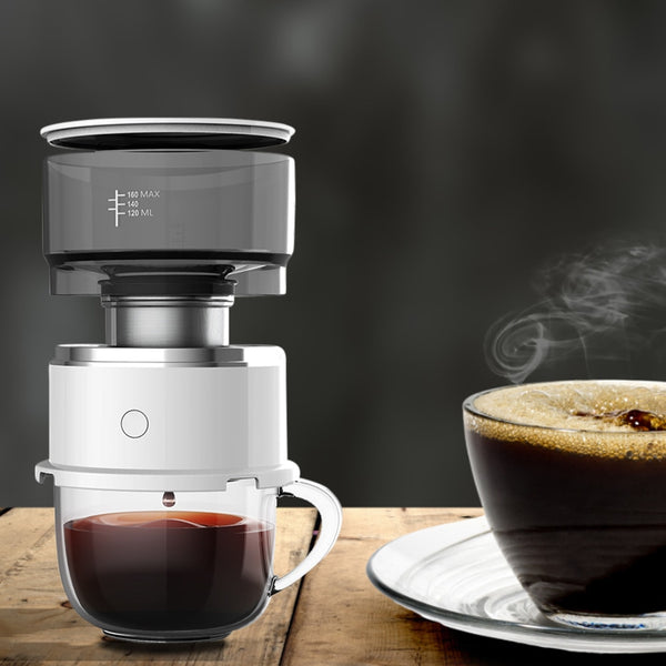 Portable Handheld Coffee Maker - Mini Automatic Dripper with Grinder for Freshly Brewed Coffee Anywhere