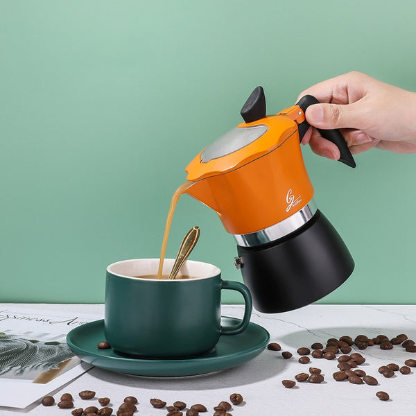 Classic Italian Moka Pot Espresso Coffee Maker - Barista-Style Aluminum Coffeeware