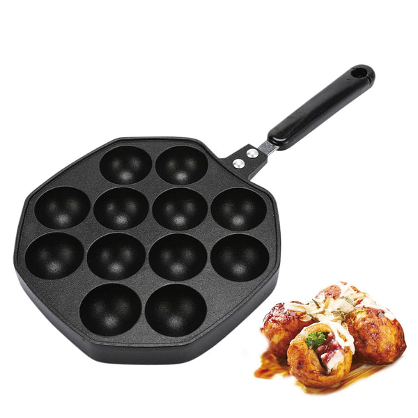 Aluminum Alloy Takoyaki Pan - Portable and Easy-to-Clean Octopus Ball Maker for Home Cooking