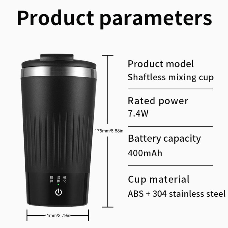 MagnaBlend Self-Stirring Mug - USB Rechargeable Magnetic Coffee Cup